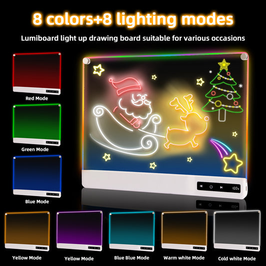 Led Drawing Board,16-Inch Rechargeable Doodle Glow LED Note Board